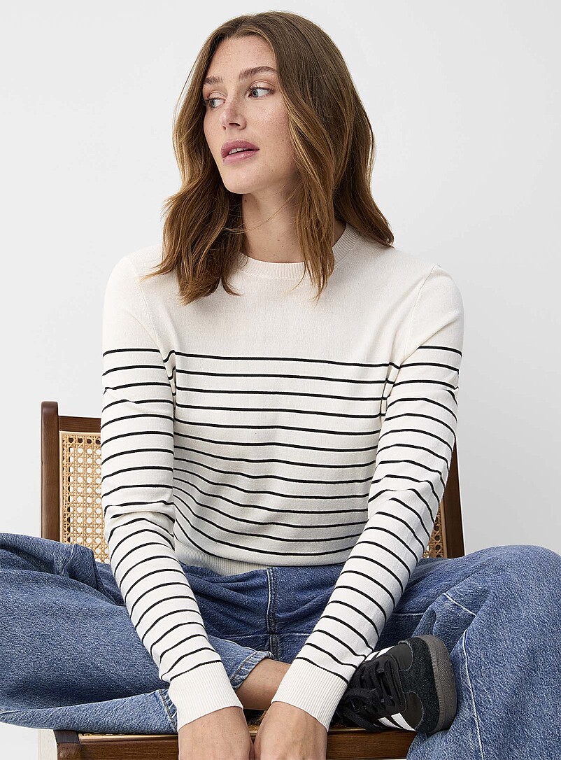 Striped fine-knit sweater | Contemporaine | | Simons