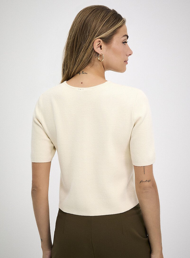 Ic&ocirc;ne: Le cardigan court manches courtes boutons dor&eacute;s Rose pour femme