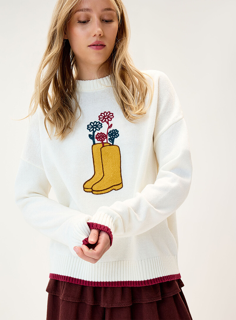 Playful embroidery sweater | Twik | Stripes & Patterns | Simons