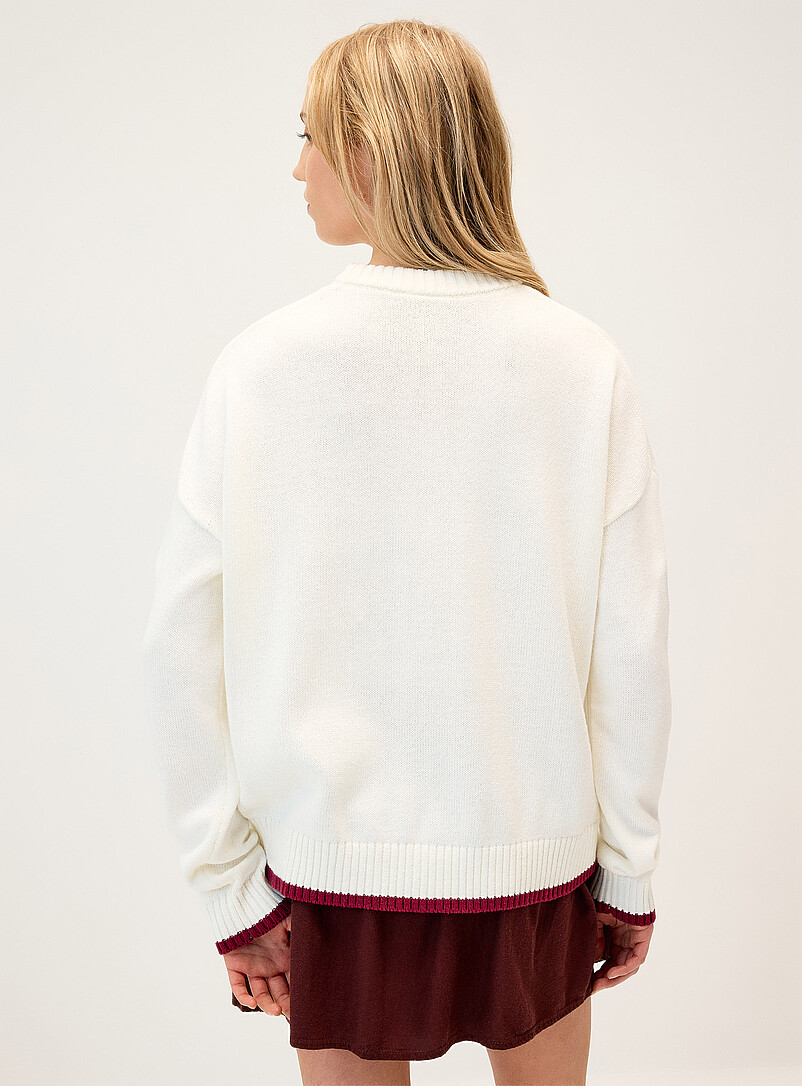 Twik Red Playful embroidery sweater for women