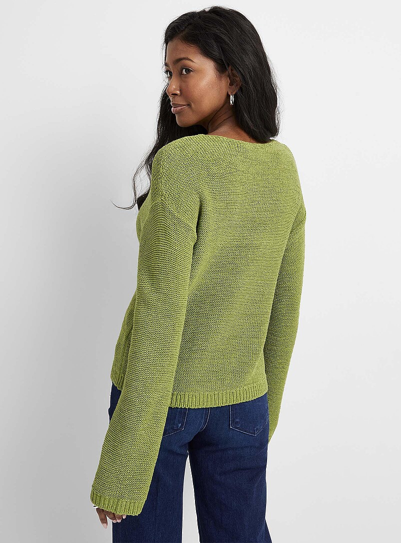 Contemporaine: Le chandail col bateau tricot textur&eacute; Chocolat - Espresso pour femme