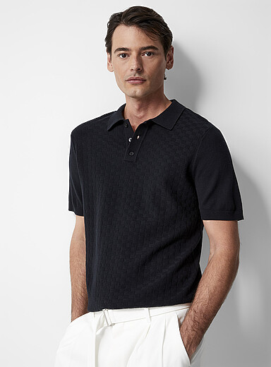 Le polo tricot texture panier