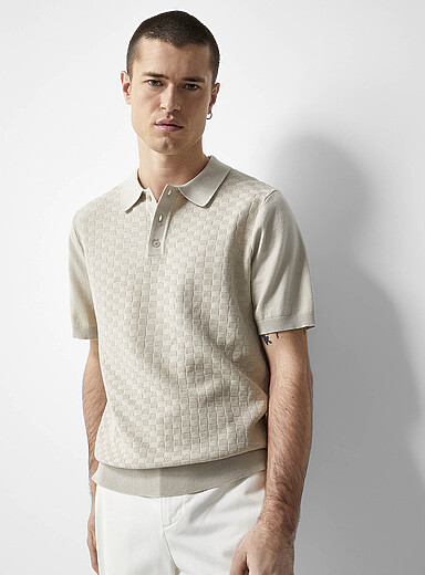 Le polo tricot texture panier