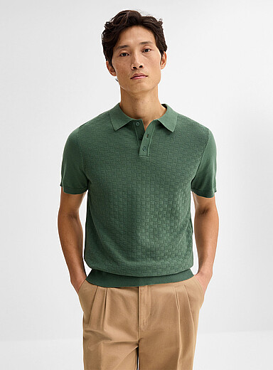 Le polo tricot texture panier