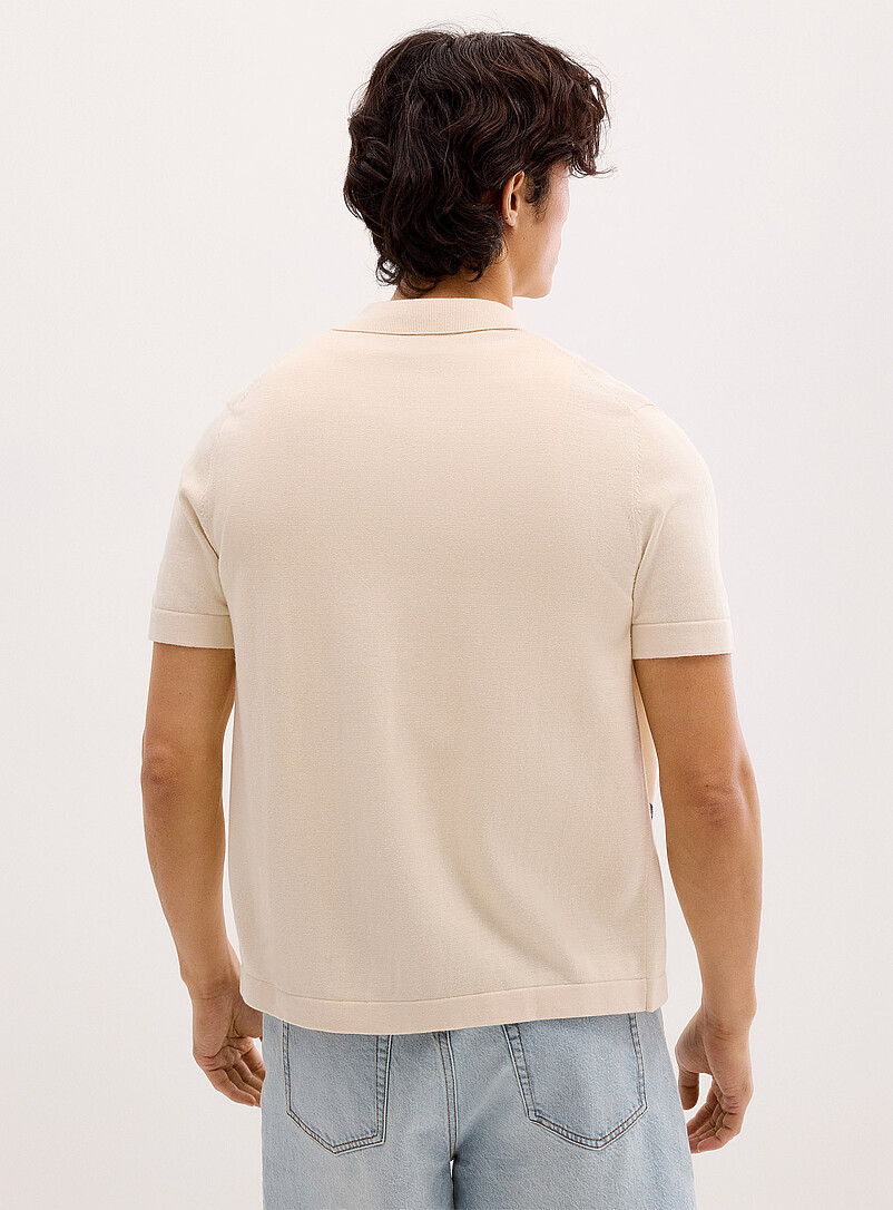 Le 31: La chemise tricot broderie florale &Eacute;cru - Lin pour homme