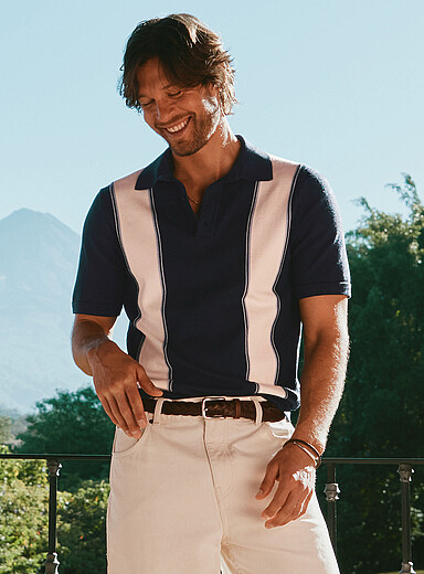 Le polo tricot bloc r&eacute;tro