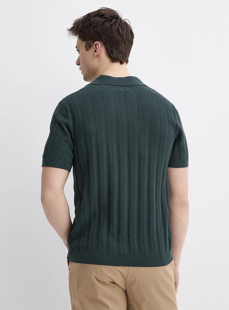 Le 31 Off White Pointelle stripe polo for men