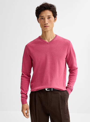 Le 31: Le chandail col V Vieux rose pour homme