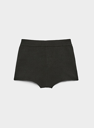 Twik Black High-rise knit mini short <b>Au clair de la lune</b> for women