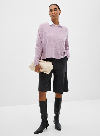 Contemporaine Pink Touch of wool and alpaca oversized sweater for women