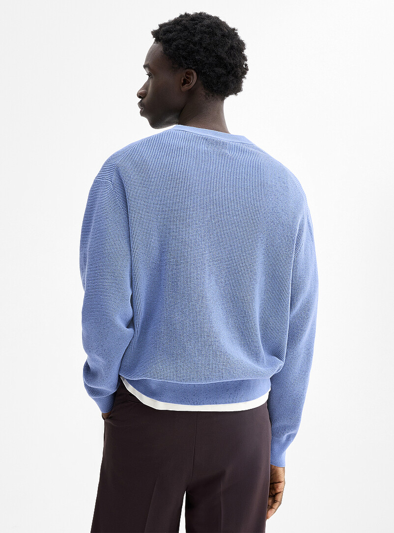 Loose waffle-knit sweater | Djab | Shop Men's Crew Neck Sweaters
