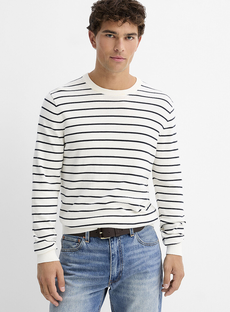 Le 31: Le chandail rayures nautiques Bleu &agrave; motifs pour homme