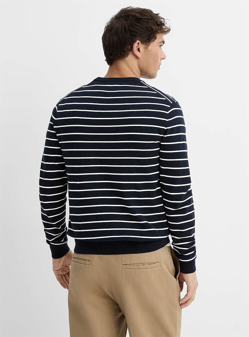Le 31: Le chandail rayures nautiques Bleu &agrave; motifs pour homme