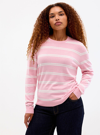 Striped fine-knit sweater