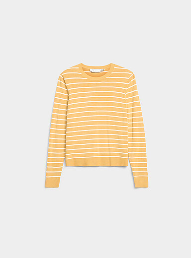 Striped fine-knit sweater