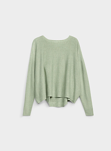 Fine knit oversized boxy-fit boat-neck sweater