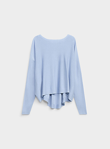 Fine knit oversized boxy-fit boat-neck sweater