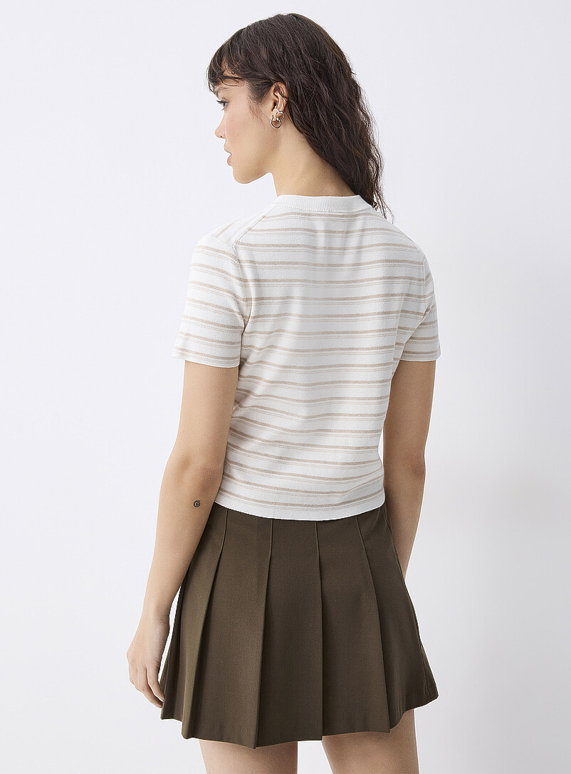 Cardigan Femme Wet Seal Taille L Rayé - Coton 100%, Manches Courtes, Occasion Excellent état