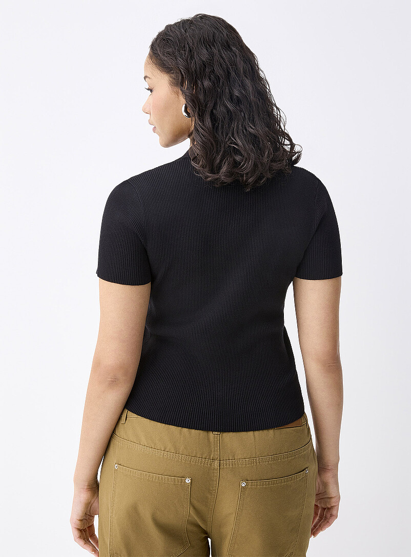 Twik: Le polo minic&ocirc;tes Bleu marine - Bleu nuit pour femme