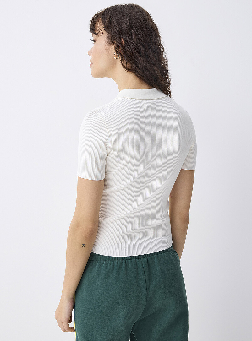 Twik Chocolate/Espresso Mini-ribbing polo for women