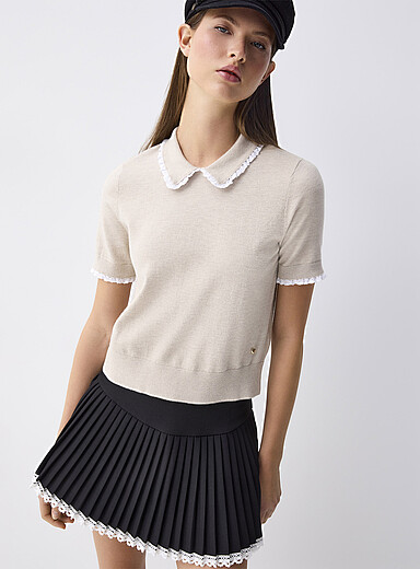 Le chandail col Claudine broderie anglaise