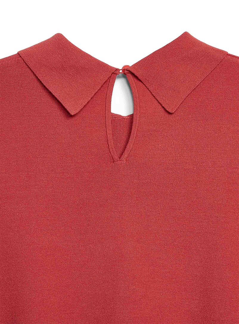 Contemporaine: Le polo &eacute;pur&eacute; fin tricot Vert bouteille - Sapin pour femme