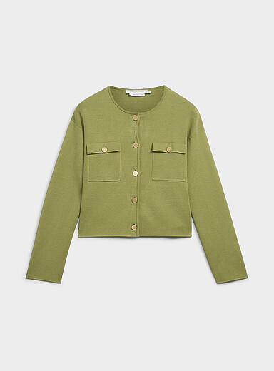 Golden buttons pocket cardigan