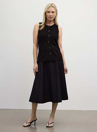 Stretch knit cinched vest | Contemporaine | Sweater Vests & Camis