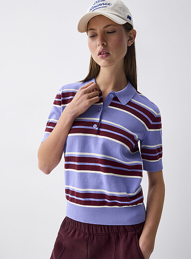 Mixed stripes polo shirt