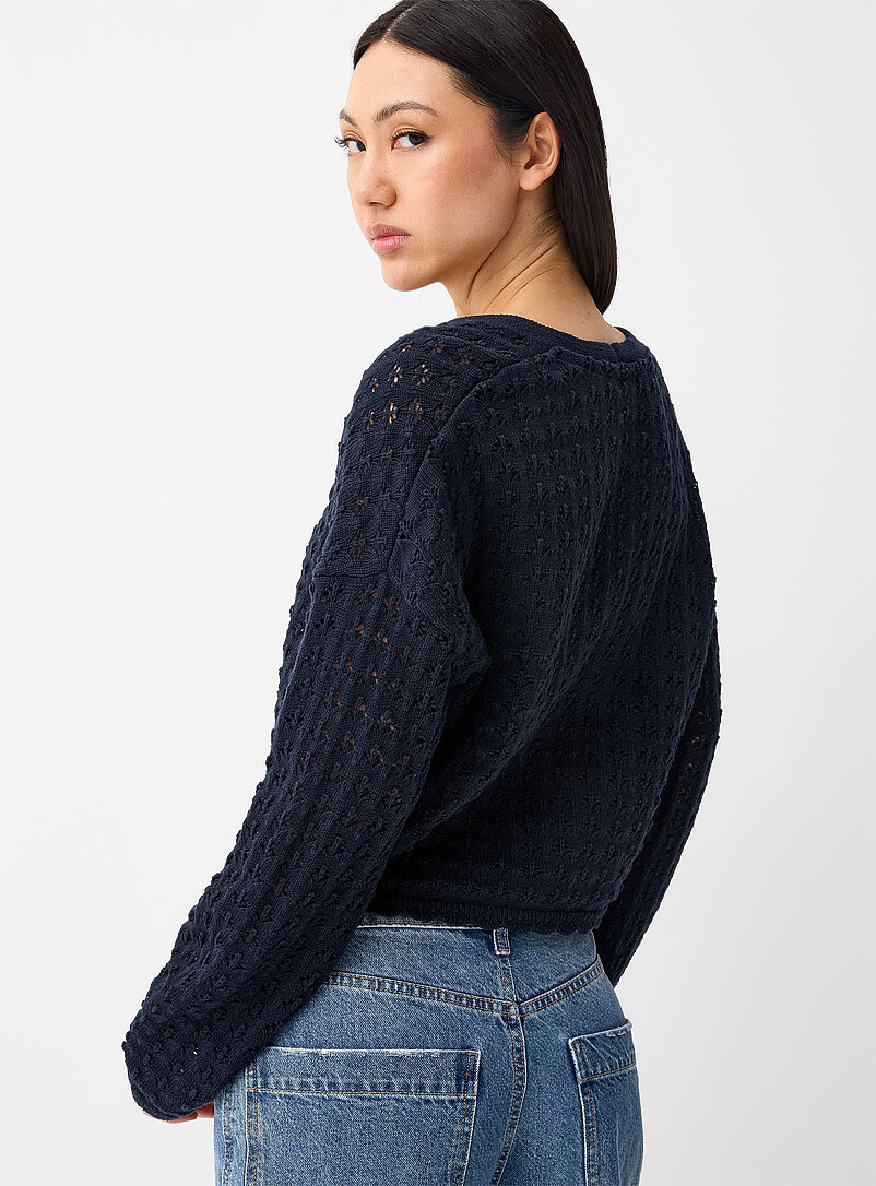 Twik: Le cardigan &agrave; nouer ajour&eacute; Vert pistache - Menthe pour femme