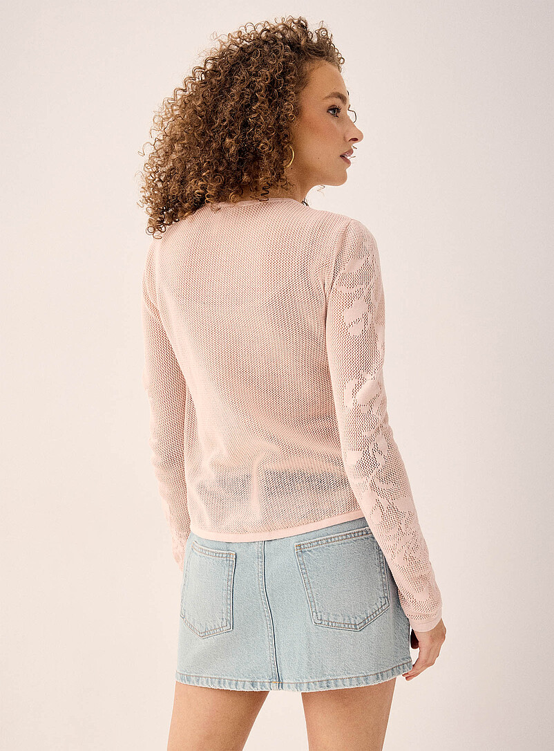 Twik Pink Roses crocheted cardigan for women