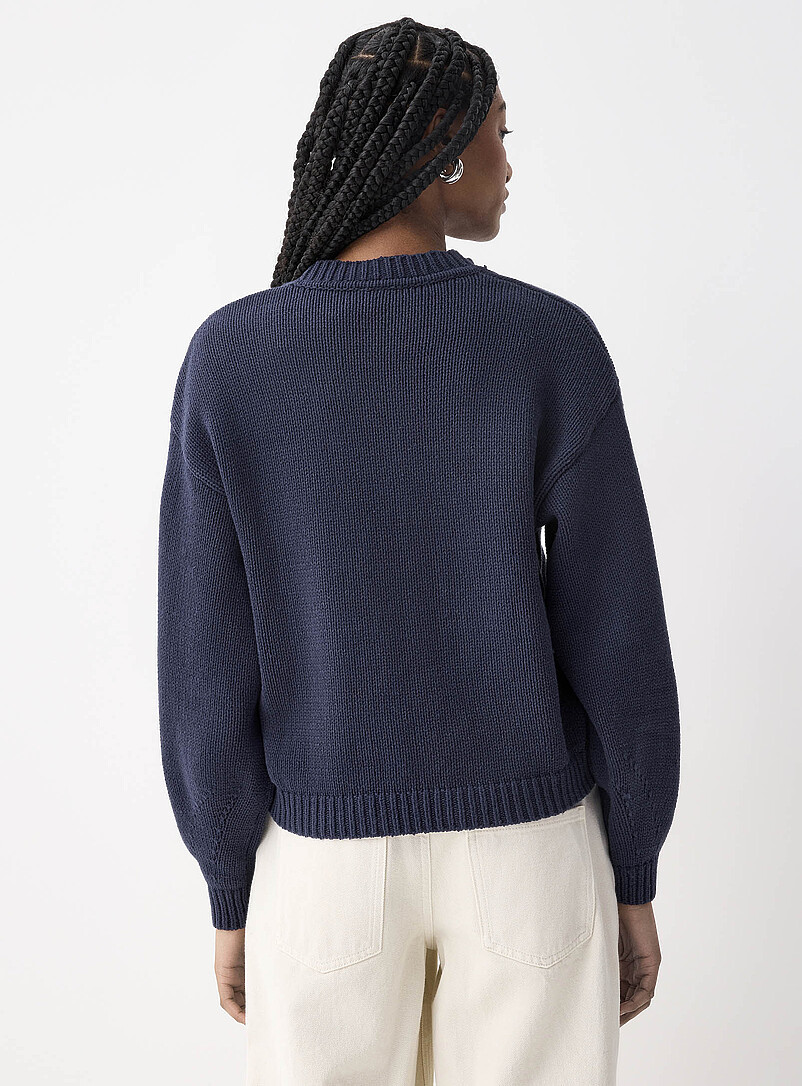 Twik: Le chandail tricot &eacute;pais manches bouffantes Ivoire - Beige cr&egrave;me pour femme
