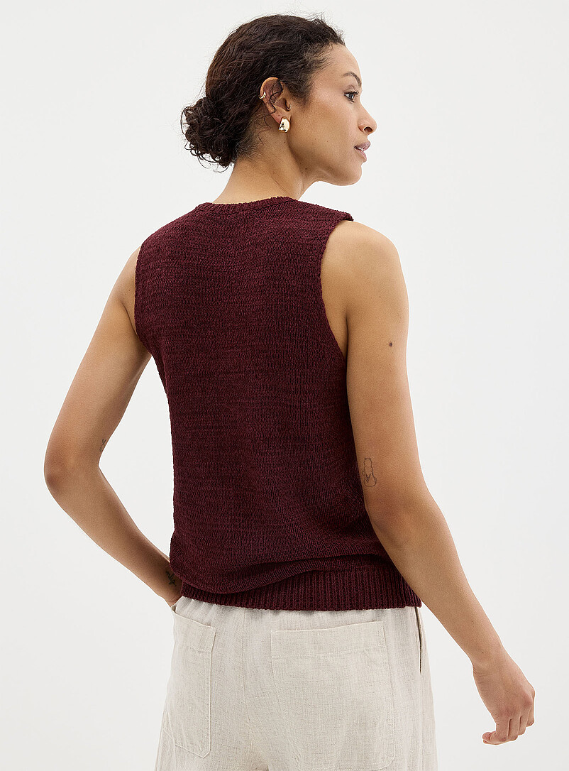 Contemporaine: Le d&eacute;bardeur maille ruban lustr&eacute;e Taupe pour femme