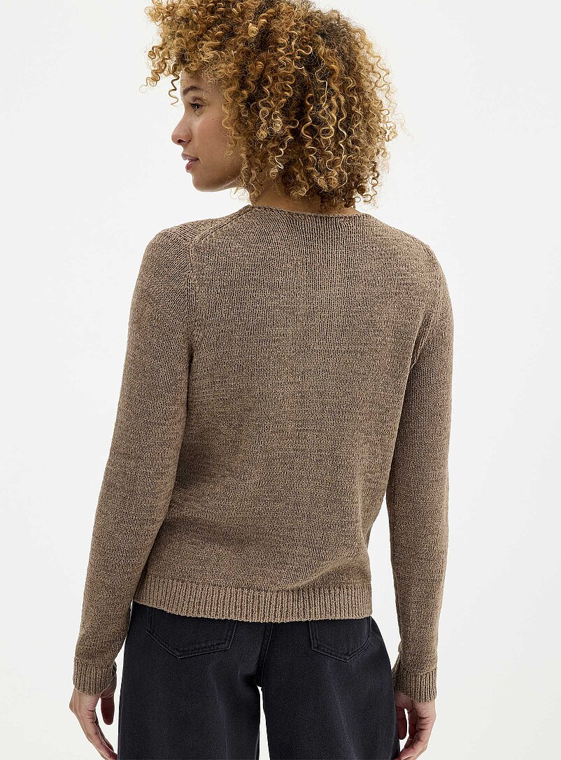 Contemporaine: Le cardigan maille ruban lustr&eacute;e Taupe pour femme