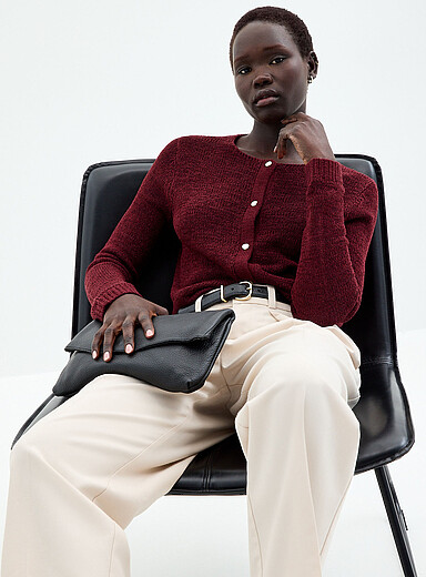 Le cardigan maille ruban lustr&eacute;e