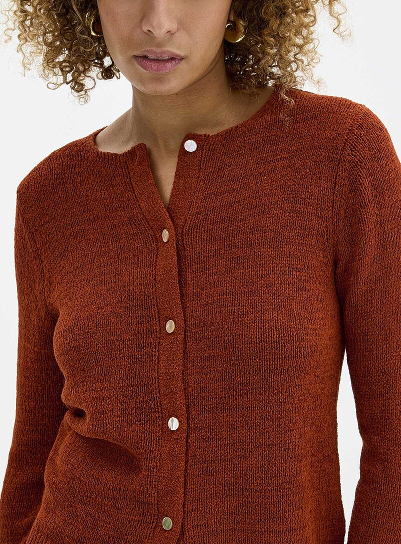 Contemporaine: Le cardigan maille ruban lustr&eacute;e Taupe pour femme
