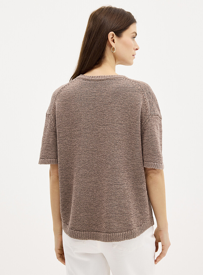 Contemporaine: Le chandail ample maille ruban Taupe pour femme