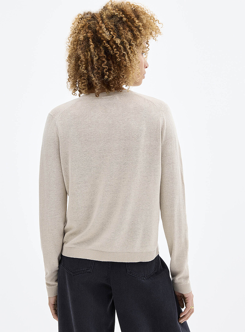 Contemporaine Chocolate/Espresso Fine linen-blend knit cardigan for women