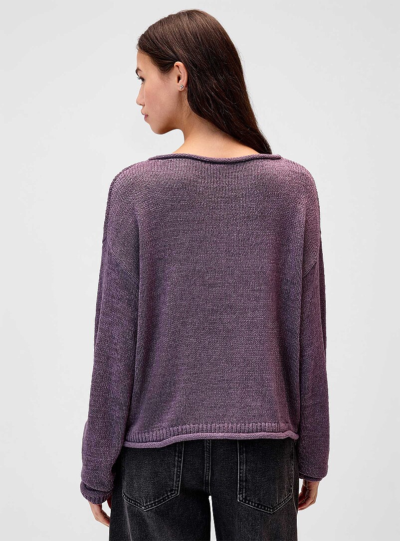 Twik Olive Rolled-trim boat-neck sweater for women
