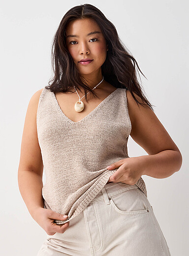 La camisole tricot col V