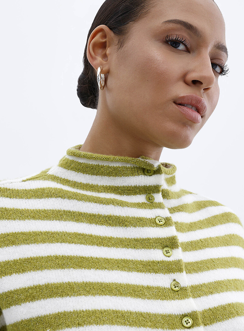 Cardigan Femme Per Una Rayures Vertes Taille XL - Occasion Très Bon état, Idéal Printemps