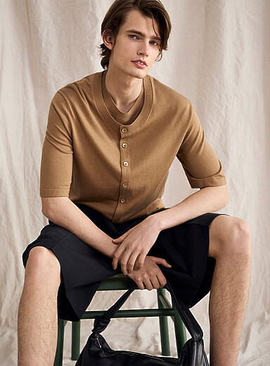 Le cardigan manches courtes touche de cachemire <b>Capsule Le 31 Studio</b>