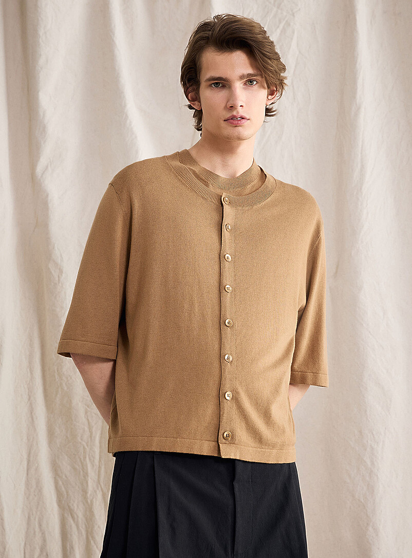 Le 31 Assorted Cashmere-blend short-sleeve cardigan <b>Le 31 Studio capsule</b> for men
