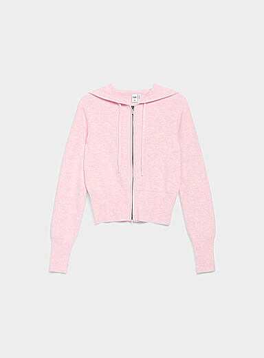 Twik Pink Fitted waist zip-up jacket for women