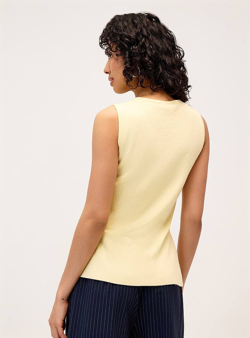 Twik Black Fitted split-front sweater vest for women