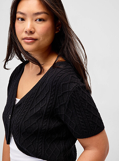 Le cardigan mini tricot c&acirc;bles