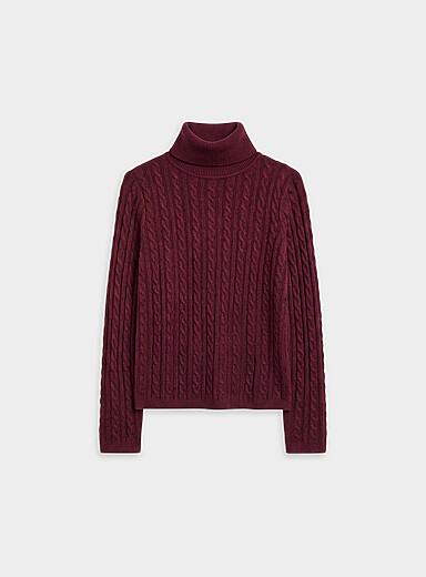 Ultra-soft cable-knit turtleneck sweater