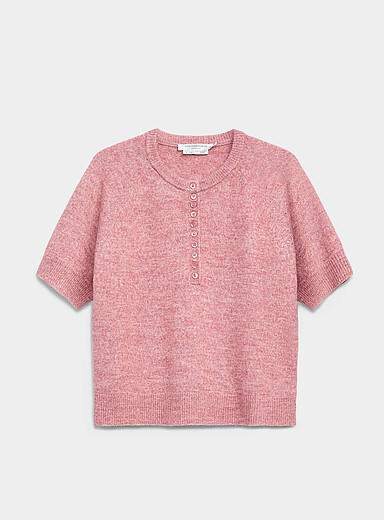 Le chandail carr&eacute; tricot moelleux col henley