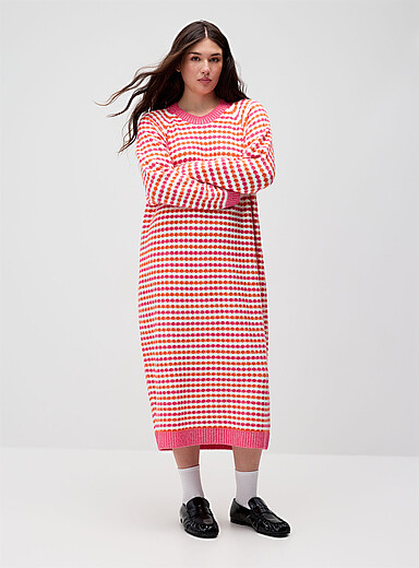 Twik Assorted Pink Plush knit maxi dress for women