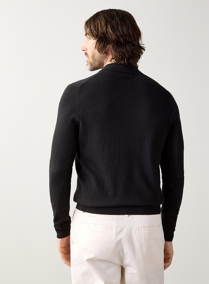 Le 31 Ecru/Linen Modal knit polo for men